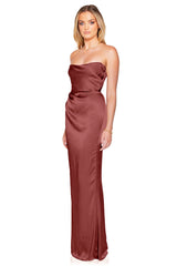 Nookie Emelie Strapless Gown - Desert Rose