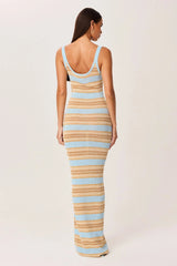 Malina Shimmer Maxi Dress - Blue Stripe