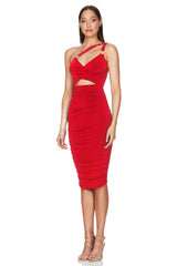 Nookie Riley Ring Midi Dress - Red