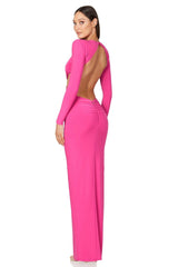Nookie Jewel Gown - Neon Pink