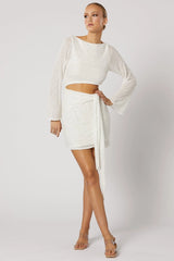 Reyna Tie Short Dress - White