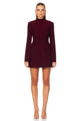 Nookie Caroline High Neck Mini Dress - Wine