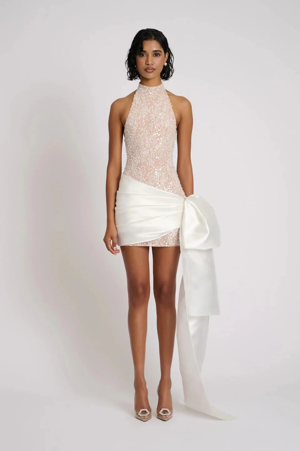 Yvonne Dress - White/Beige