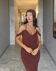 Vienna Bias Cut Gown - Brown