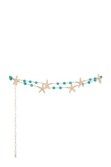 Starfish Beaded Waist Chain - Gold Tone