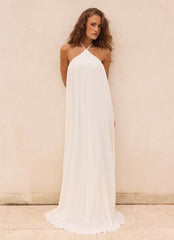 Danni Halter Maxi Dress - White