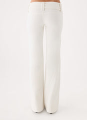 Lina Low Rise Jeans - White