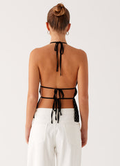 Sergio Halter Top - Black Polka Dot