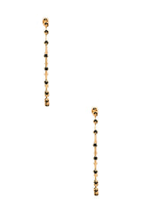 Rhinestone Hoop Earrings - Black