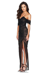 Nookie Dita Mesh Gown - Black/Nude