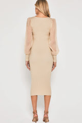 Amelia Knit Midi Dress - Cream