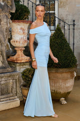 Stephanie One Shoulder Maxi Dress - Bluebell