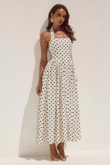 Sammi Midi Dress - Cream/Black Polka