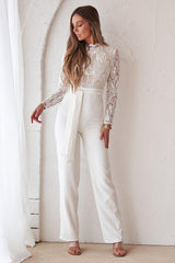 Willow Pantsuit - White/Nude