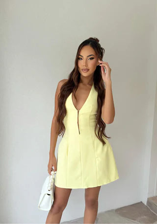 Elisabeth Mini Dress - Lemon