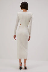 Misha Beatriz Slinky Jersey Midi Dress - Ivory