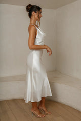 Sophia Cowl Midi Dress - Ivory