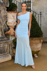 Stephanie One Shoulder Maxi Dress - Bluebell